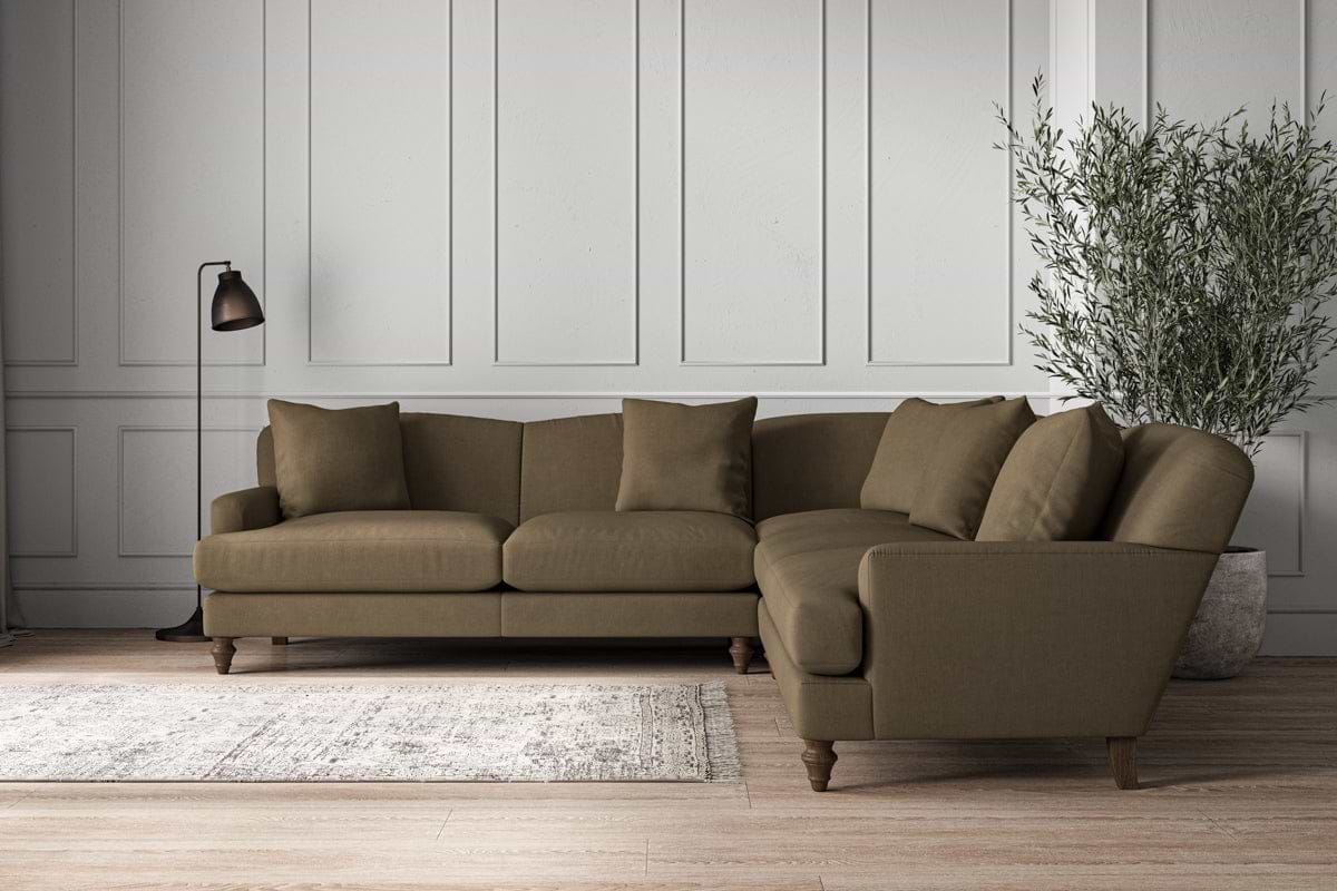 Deni Large Corner Sofa - Brera Linen Chestnut-MAKE TO ORDER-Nkuku