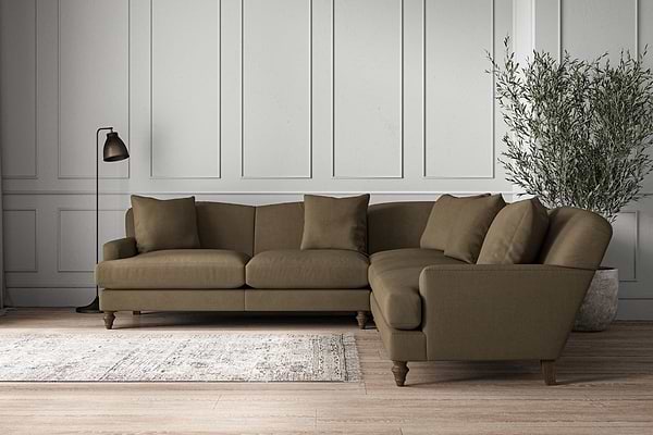 Deni Large Corner Sofa - Brera Linen Chestnut