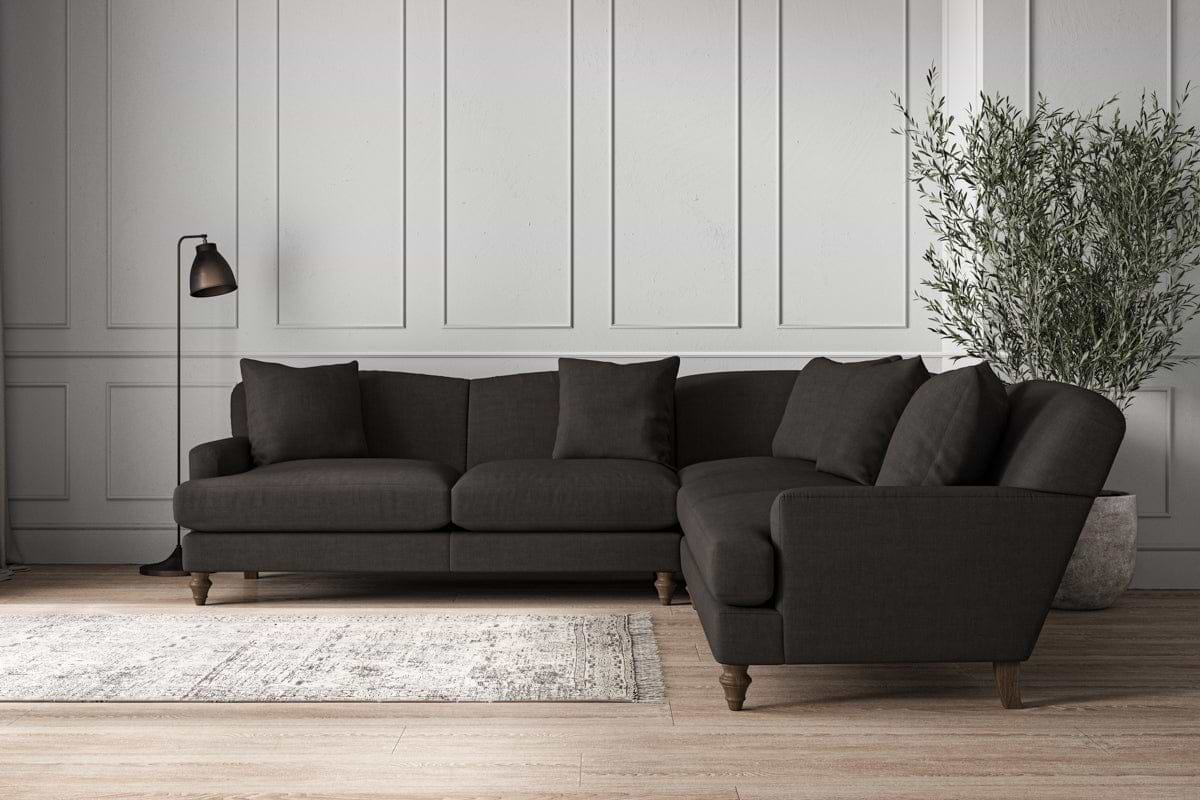 Deni Large Corner Sofa - Brera Linen Espresso-MAKE TO ORDER-Nkuku