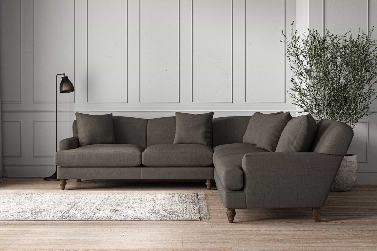 Deni Large Corner Sofa - Brera Linen Granite-MAKE TO ORDER-Nkuku