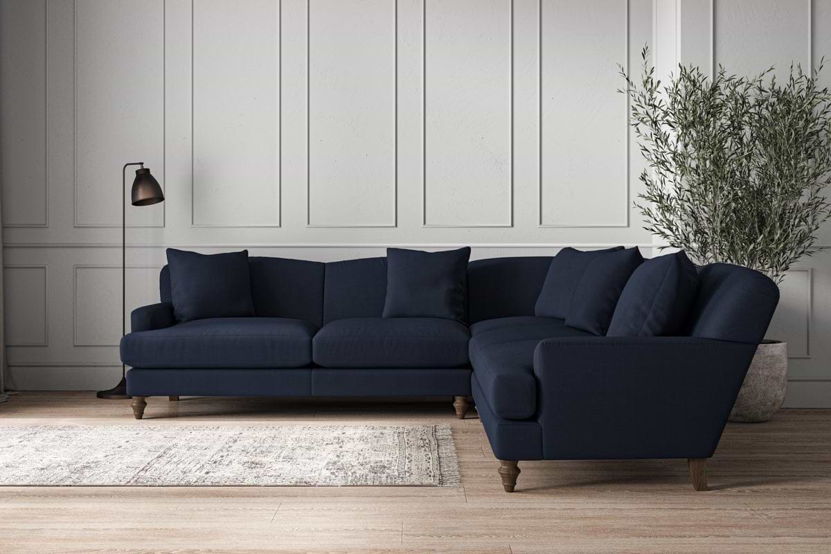 Deni Large Corner Sofa - Brera Linen Indigo-MAKE TO ORDER-Nkuku