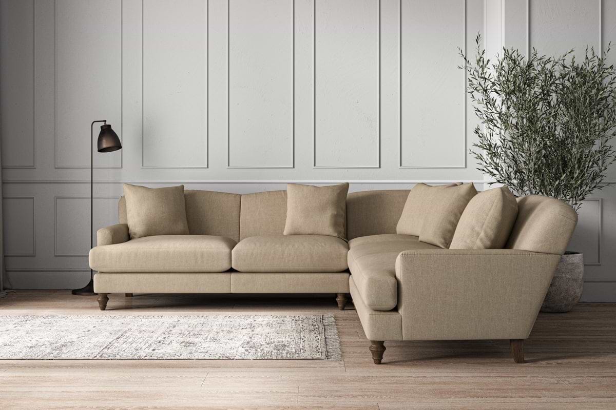 Deni Large Corner Sofa - Brera Linen Pebble-MAKE TO ORDER-Nkuku
