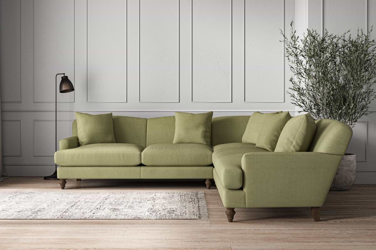 Deni Large Corner Sofa - Brera Linen Sage-MAKE TO ORDER-Nkuku