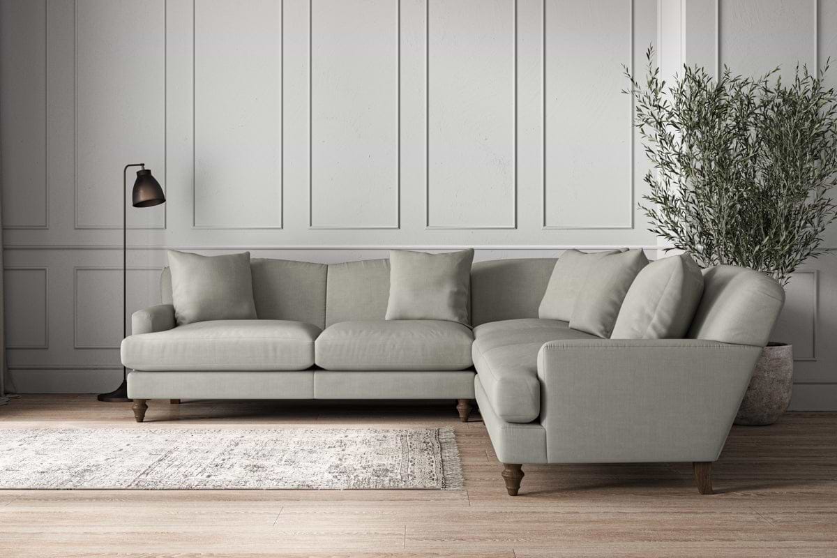 Deni Large Corner Sofa - Brera Linen Smoke-MAKE TO ORDER-Nkuku