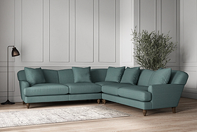 Deni Large Corner Sofa - Recycled Cotton Airforce