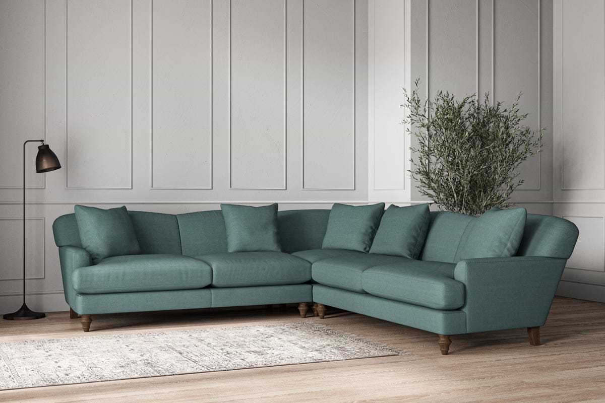 Deni Large Corner Sofa - Recycled Cotton Airforce