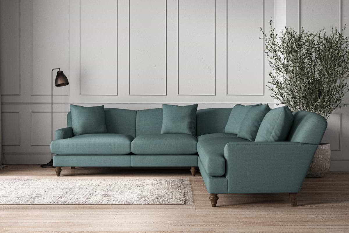 Deni Large Corner Sofa - Recycled Cotton Airforce-MAKE TO ORDER-Nkuku