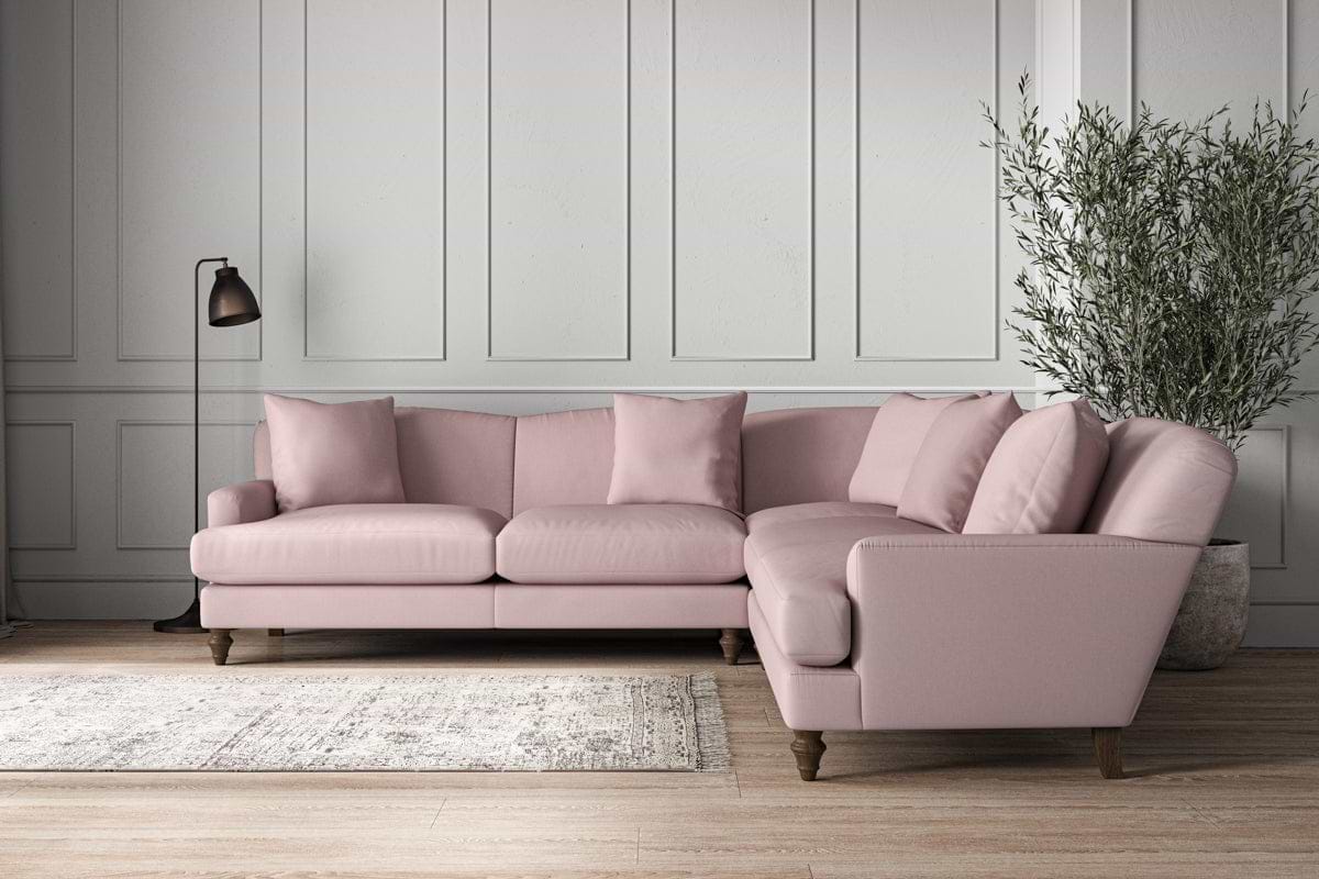Deni Large Corner Sofa - Recycled Cotton Lavender-MAKE TO ORDER-Nkuku