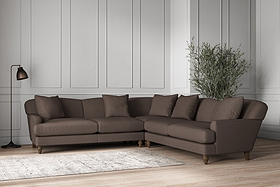 Deni Large Corner Sofa - Recycled Cotton Mocha-MAKE TO ORDER-Nkuku