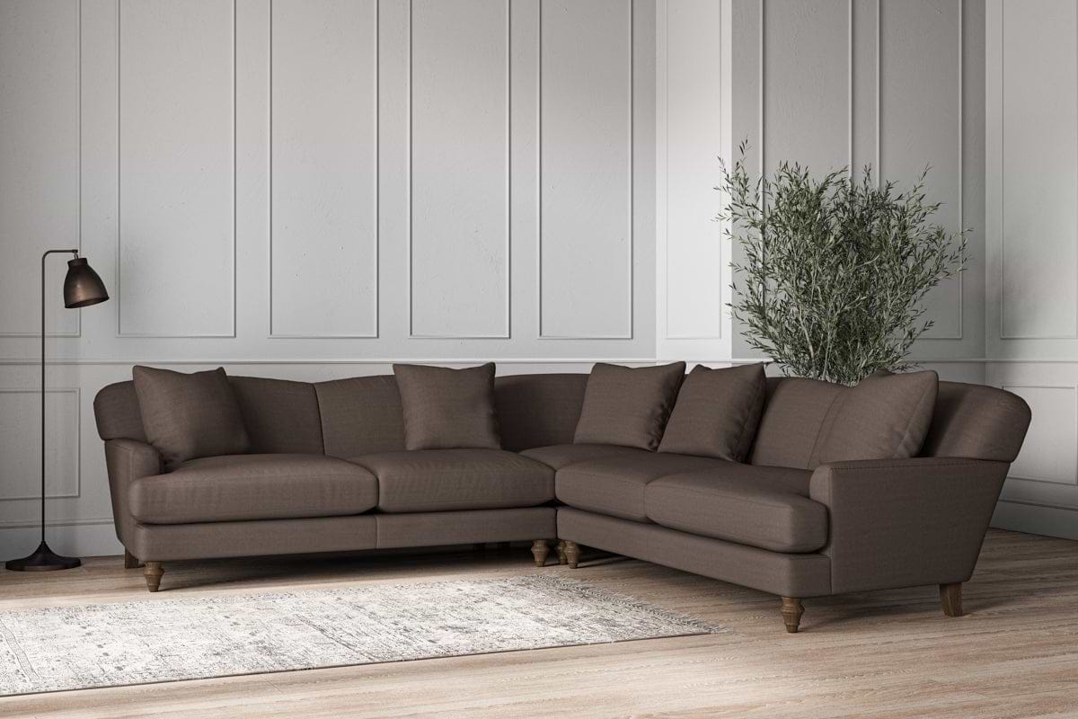Deni Large Corner Sofa - Recycled Cotton Mocha-MAKE TO ORDER-Nkuku