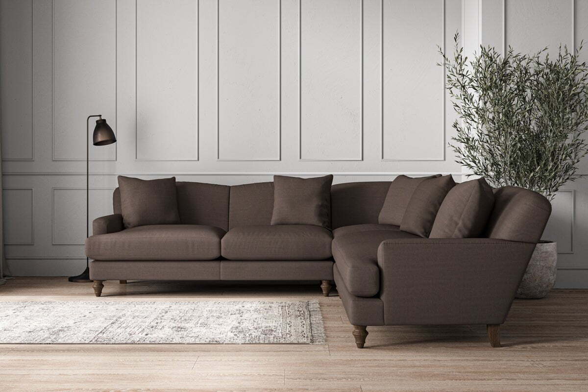 Deni Large Corner Sofa - Recycled Cotton Mocha-MAKE TO ORDER-Nkuku