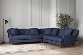 Deni Large Corner Sofa - Recycled Cotton Navy-MAKE TO ORDER-Nkuku