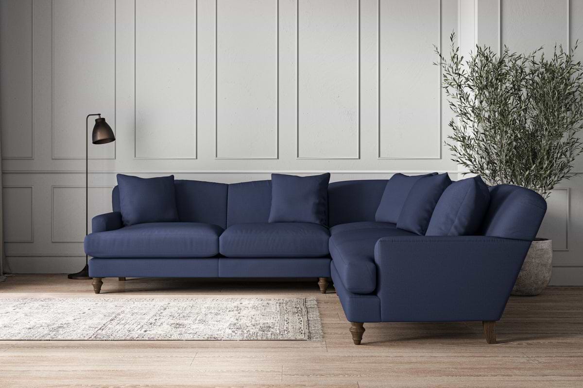 Deni Large Corner Sofa - Recycled Cotton Navy-MAKE TO ORDER-Nkuku