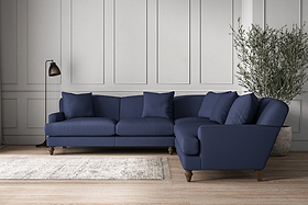 Deni Large Corner Sofa - Recycled Cotton Navy-MAKE TO ORDER-Nkuku