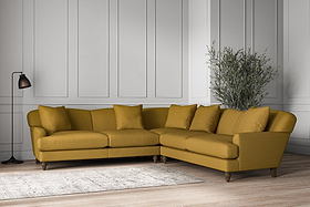 Deni Large Corner Sofa - Recycled Cotton Ochre-MAKE TO ORDER-Nkuku