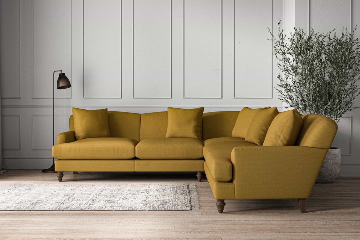 Deni Large Corner Sofa - Recycled Cotton Ochre-MAKE TO ORDER-Nkuku