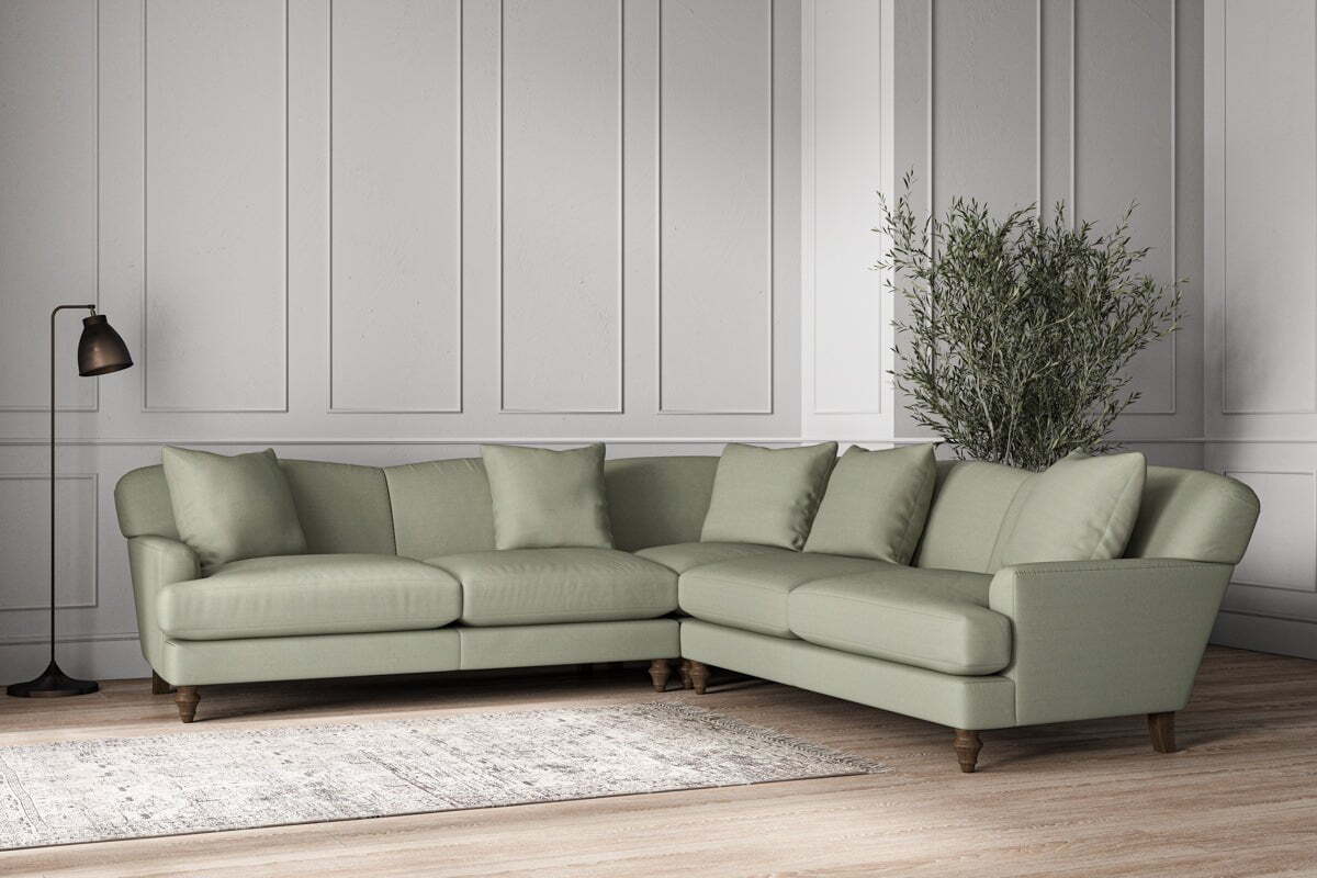 Deni Large Corner Sofa - Recycled Cotton Seaspray-MAKE TO ORDER-Nkuku