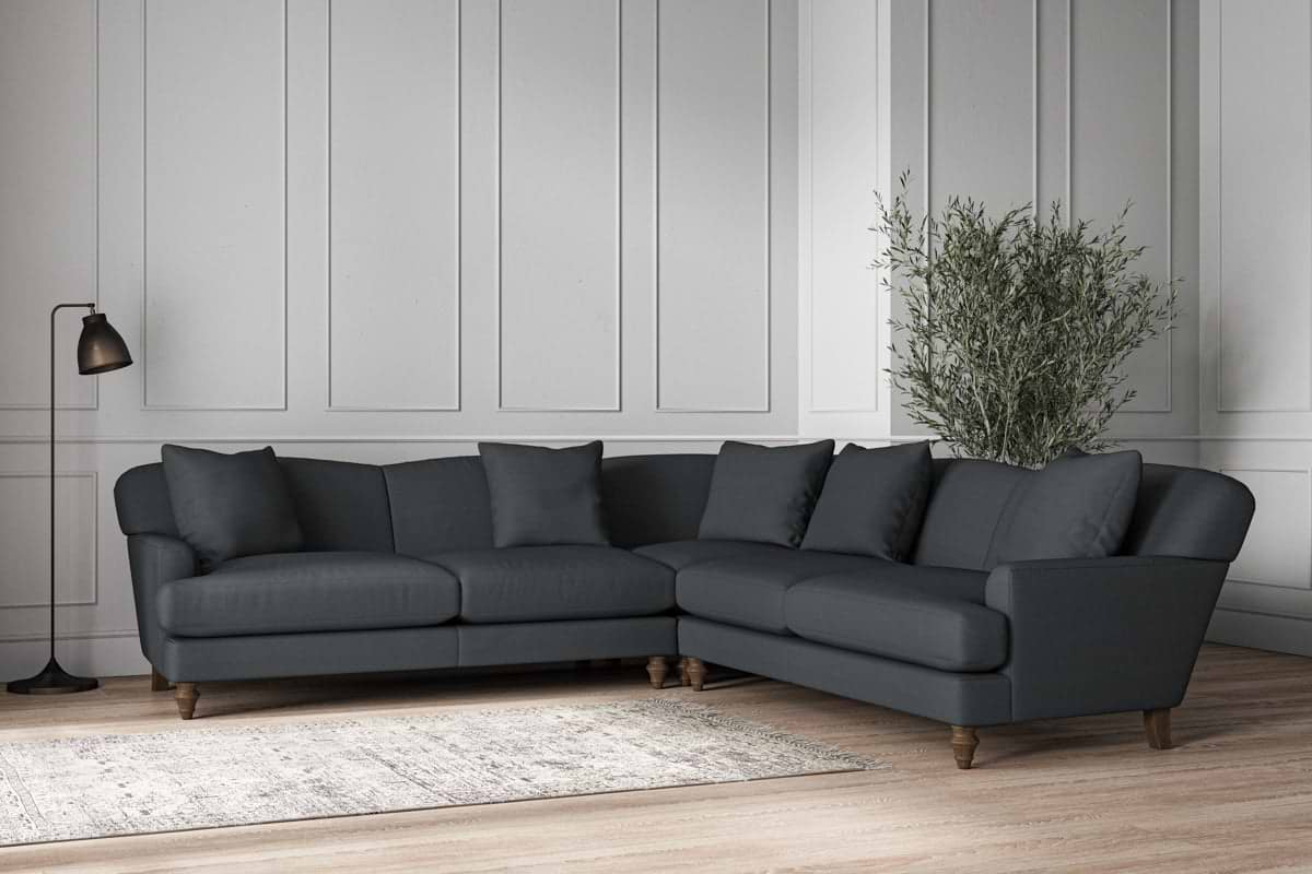 Deni Large Corner Sofa - Recycled Cotton Thunder