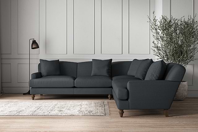 Deni Large Corner Sofa - Recycled Cotton Thunder