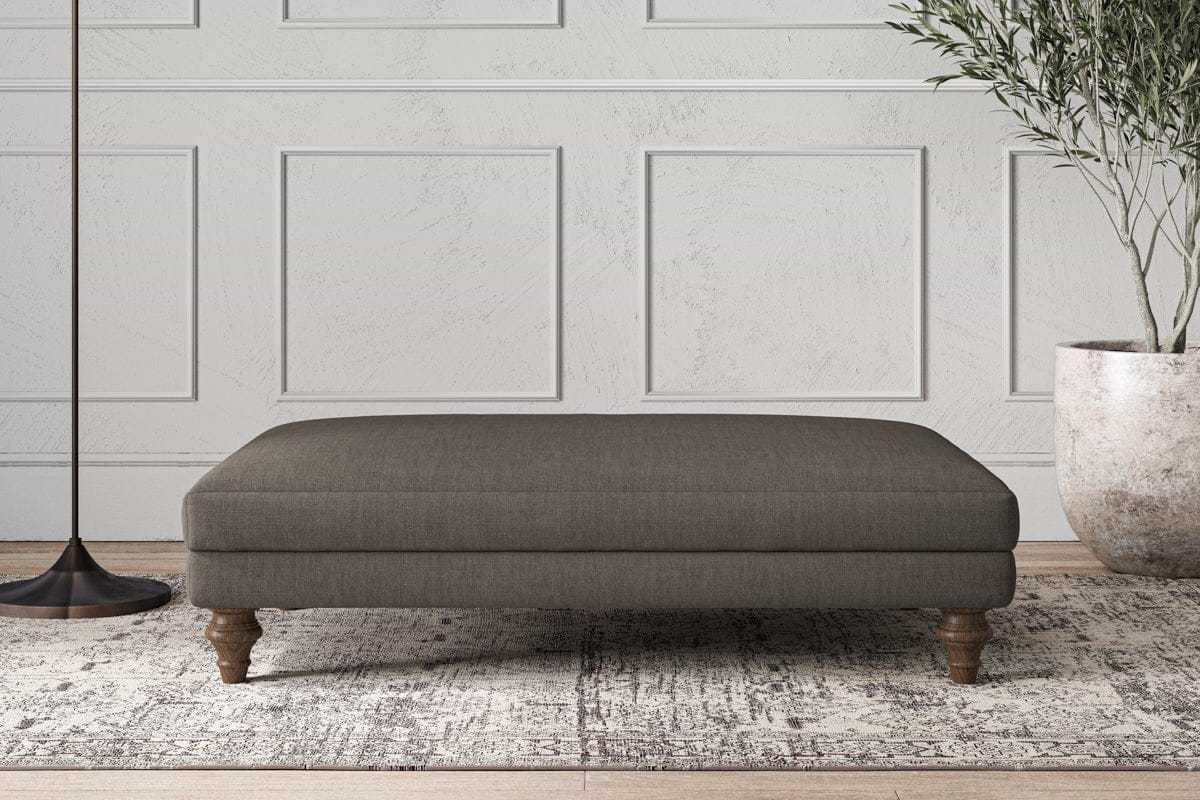Deni Large Footstool - Brera Linen Granite-MAKE TO ORDER-Nkuku