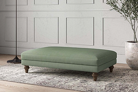 Deni Large Footstool - Brera Linen Jade-MAKE TO ORDER-Nkuku
