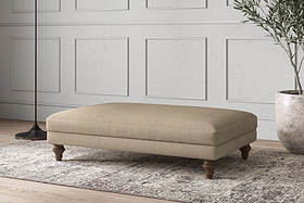 Deni Large Footstool - Brera Linen Pebble-MAKE TO ORDER-Nkuku