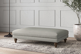 Deni Large Footstool - Brera Linen Smoke-MAKE TO ORDER-Nkuku