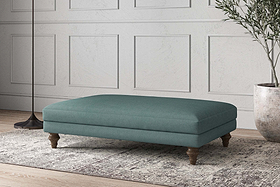 Deni Large Footstool - Recycled Cotton Airforce-MAKE TO ORDER-Nkuku