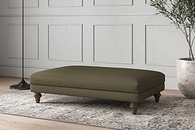 Deni Large Footstool - Recycled Cotton Fatigue-MAKE TO ORDER-Nkuku