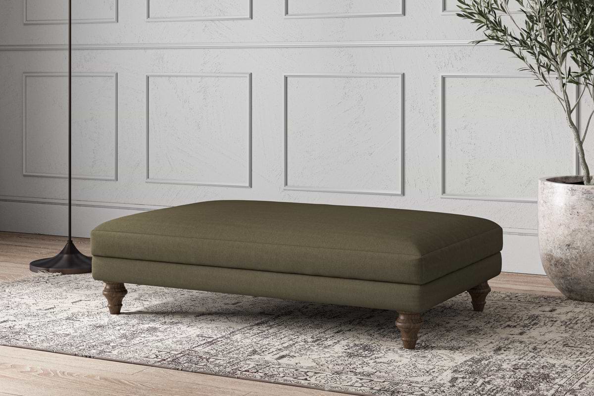 Deni Large Footstool - Recycled Cotton Fatigue-MAKE TO ORDER-Nkuku