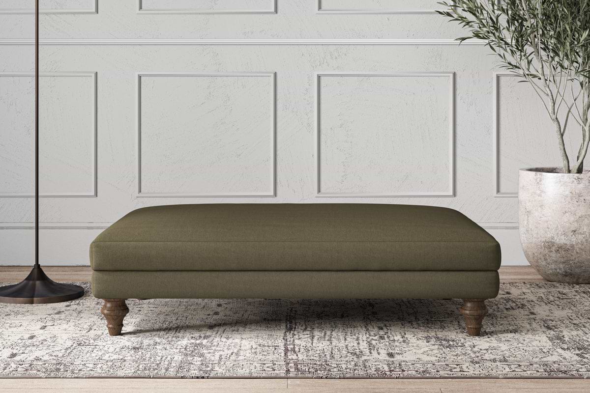 Deni Large Footstool - Recycled Cotton Fatigue-MAKE TO ORDER-Nkuku