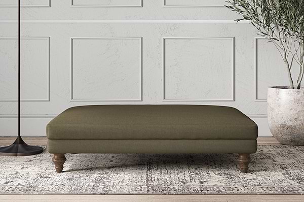 Deni Large Footstool - Recycled Cotton Fatigue-MAKE TO ORDER-Nkuku