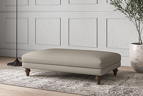 Deni Large Footstool - Recycled Cotton Flax-MAKE TO ORDER-Nkuku