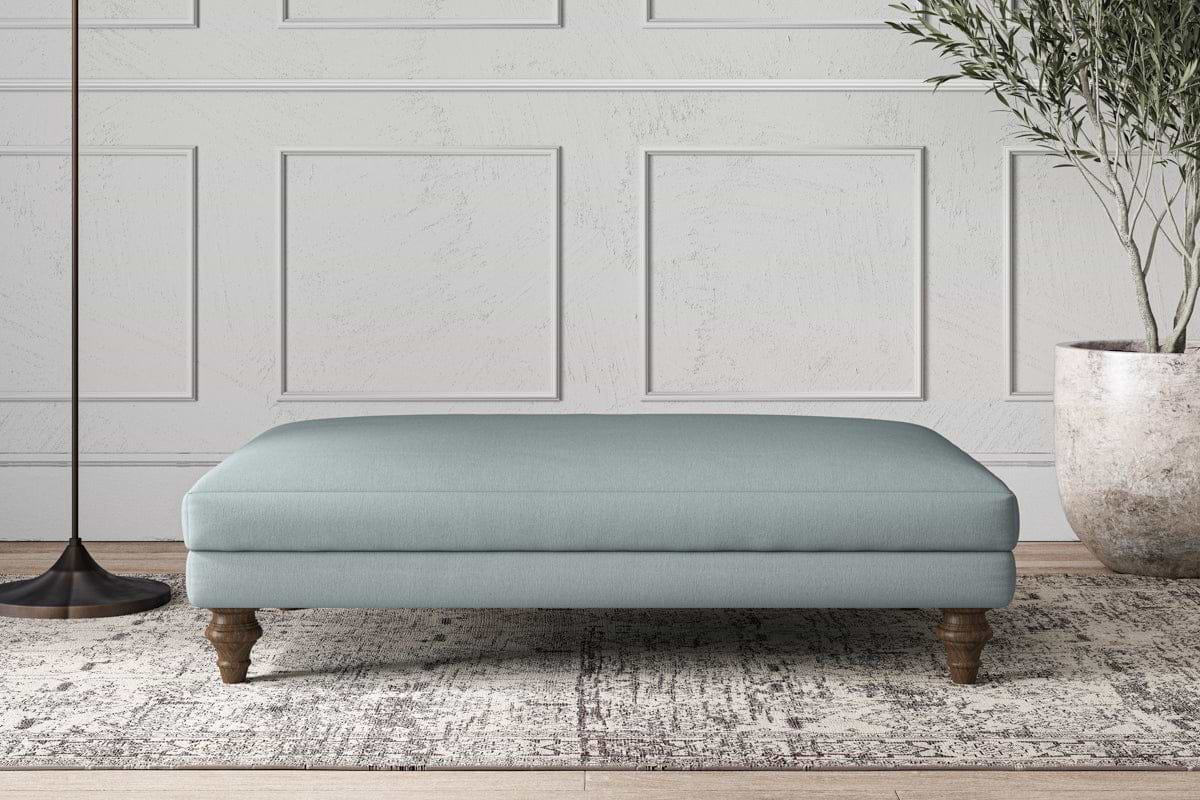 Deni Large Footstool - Recycled Cotton Horizon-MAKE TO ORDER-Nkuku
