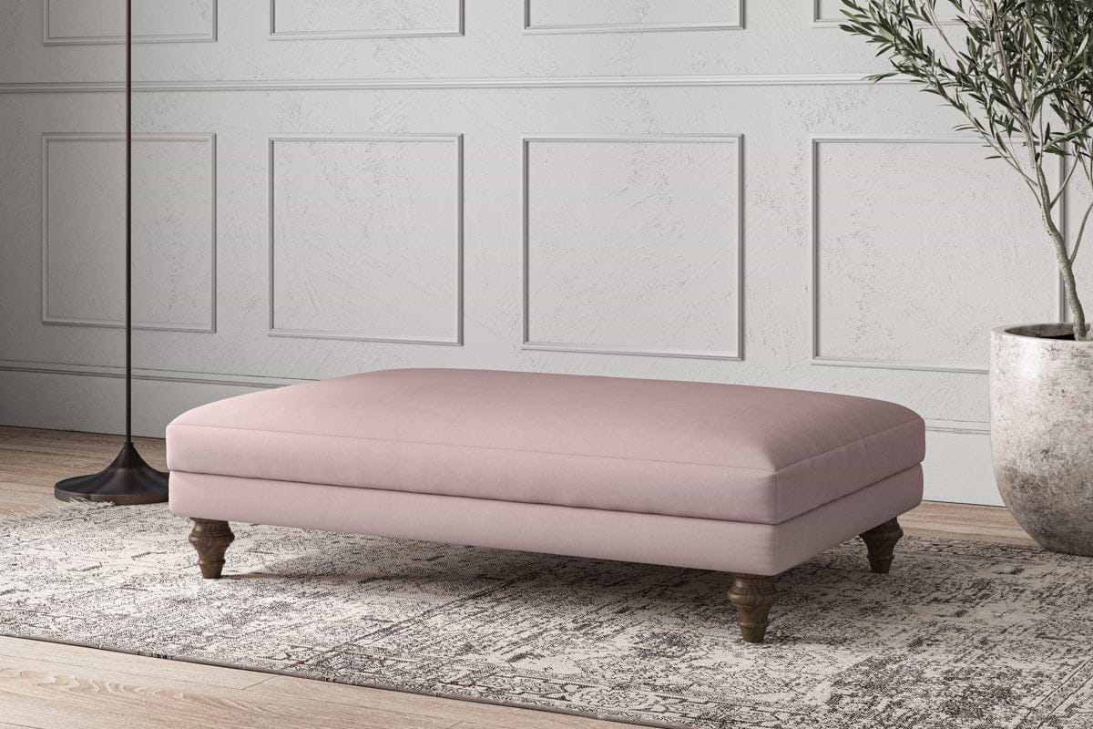 Deni Large Footstool - Recycled Cotton Lavender-MAKE TO ORDER-Nkuku