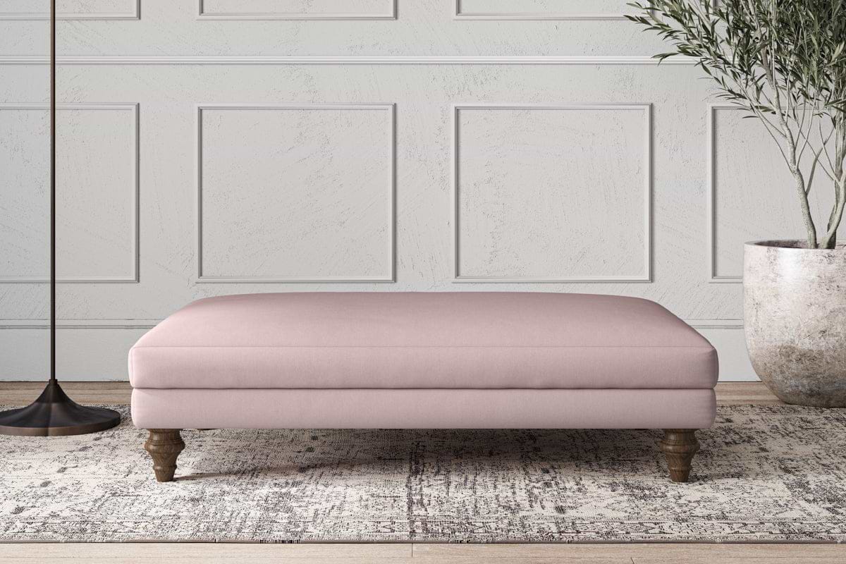 Deni Large Footstool - Recycled Cotton Lavender-MAKE TO ORDER-Nkuku