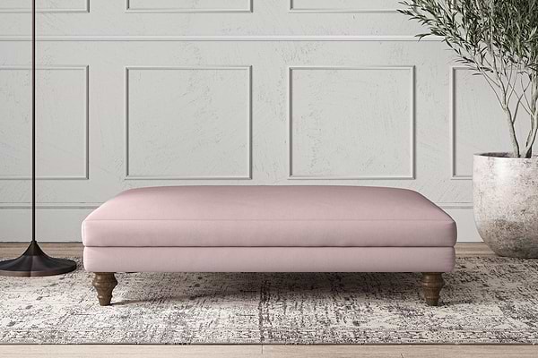 Deni Large Footstool - Recycled Cotton Lavender-MAKE TO ORDER-Nkuku