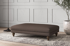 Deni Large Footstool - Recycled Cotton Mocha-MAKE TO ORDER-Nkuku