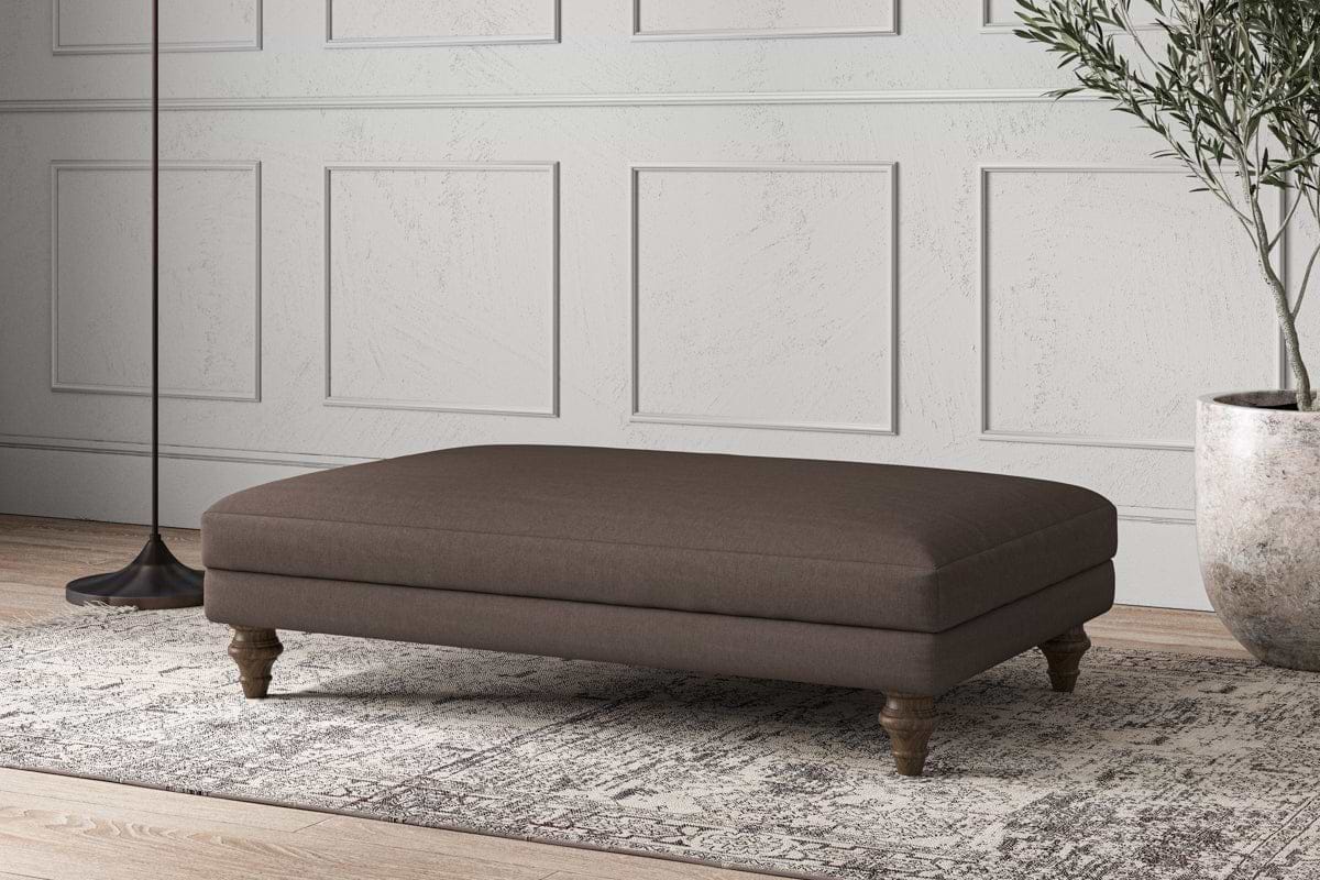 Deni Large Footstool - Recycled Cotton Mocha-MAKE TO ORDER-Nkuku