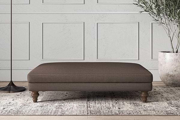Deni Large Footstool - Recycled Cotton Mocha-MAKE TO ORDER-Nkuku