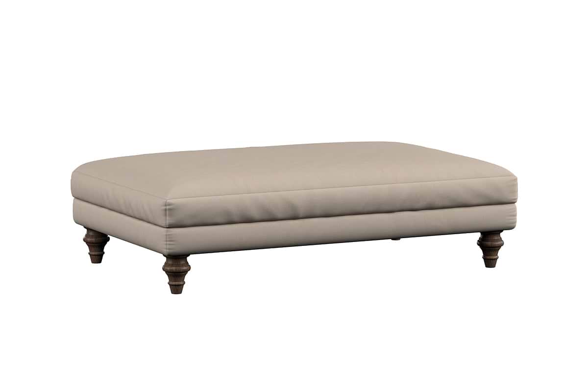Deni Large Footstool - Recycled Cotton Natural-MAKE TO ORDER-Nkuku