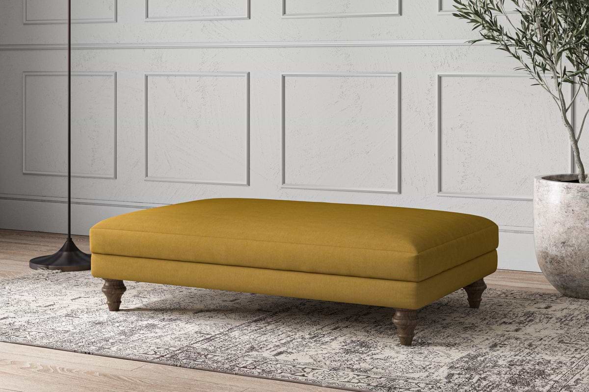 Deni Large Footstool - Recycled Cotton Ochre