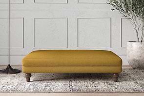 Deni Large Footstool - Recycled Cotton Ochre