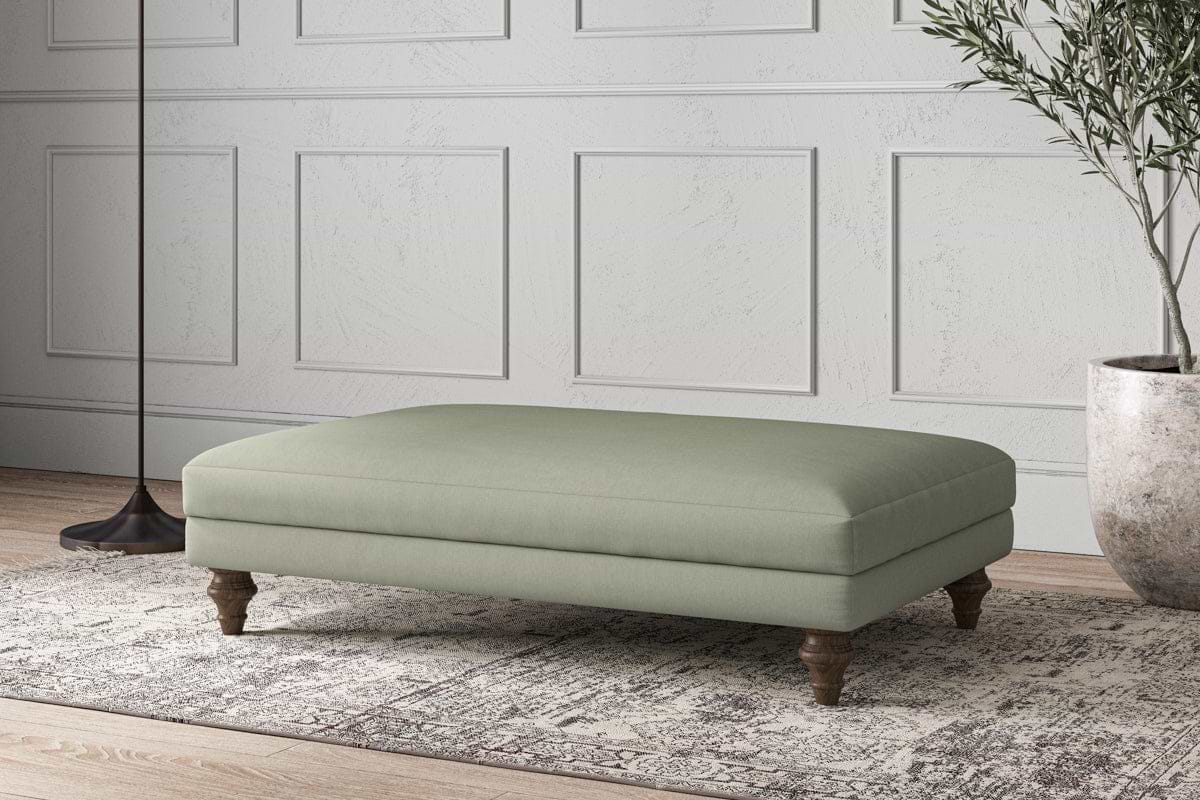 Deni Large Footstool - Recycled Cotton Seaspray-MAKE TO ORDER-Nkuku