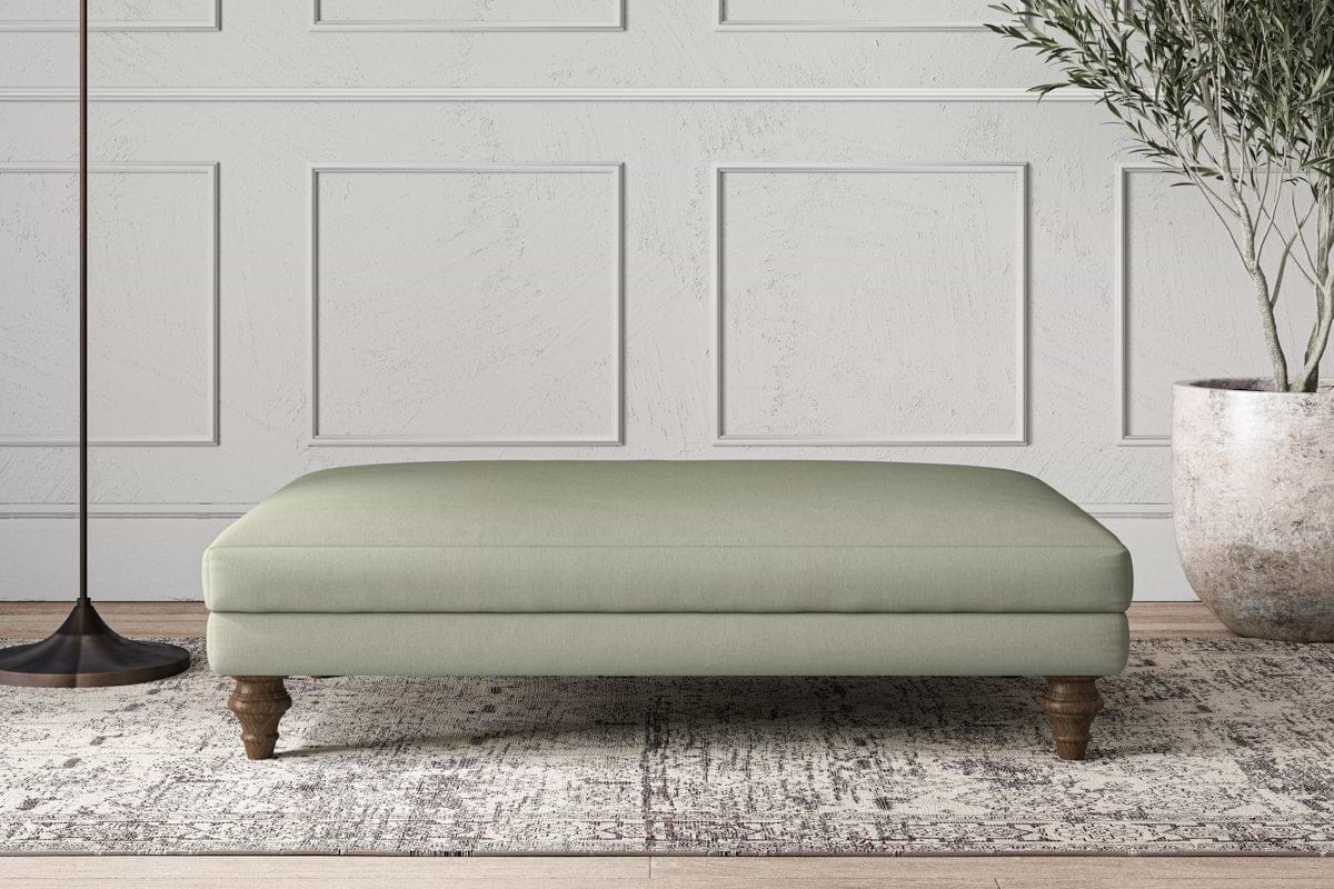 Deni Large Footstool - Recycled Cotton Seaspray-MAKE TO ORDER-Nkuku