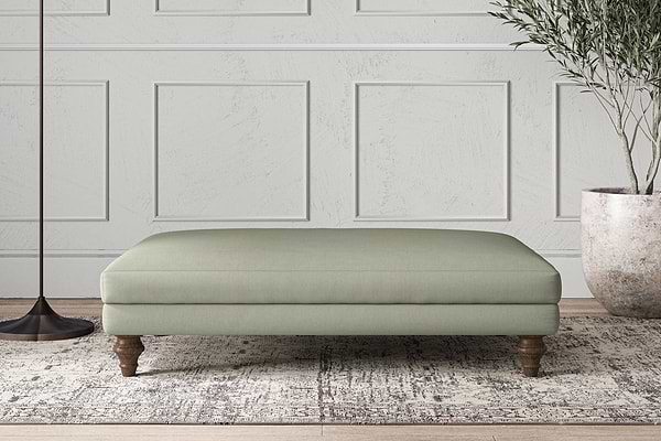Deni Large Footstool - Recycled Cotton Seaspray-MAKE TO ORDER-Nkuku