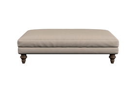Deni Large Footstool - Recycled Cotton Stone-MAKE TO ORDER-Nkuku
