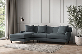 Deni Large Left Hand Chaise Sofa - Brera Linen Dusk
