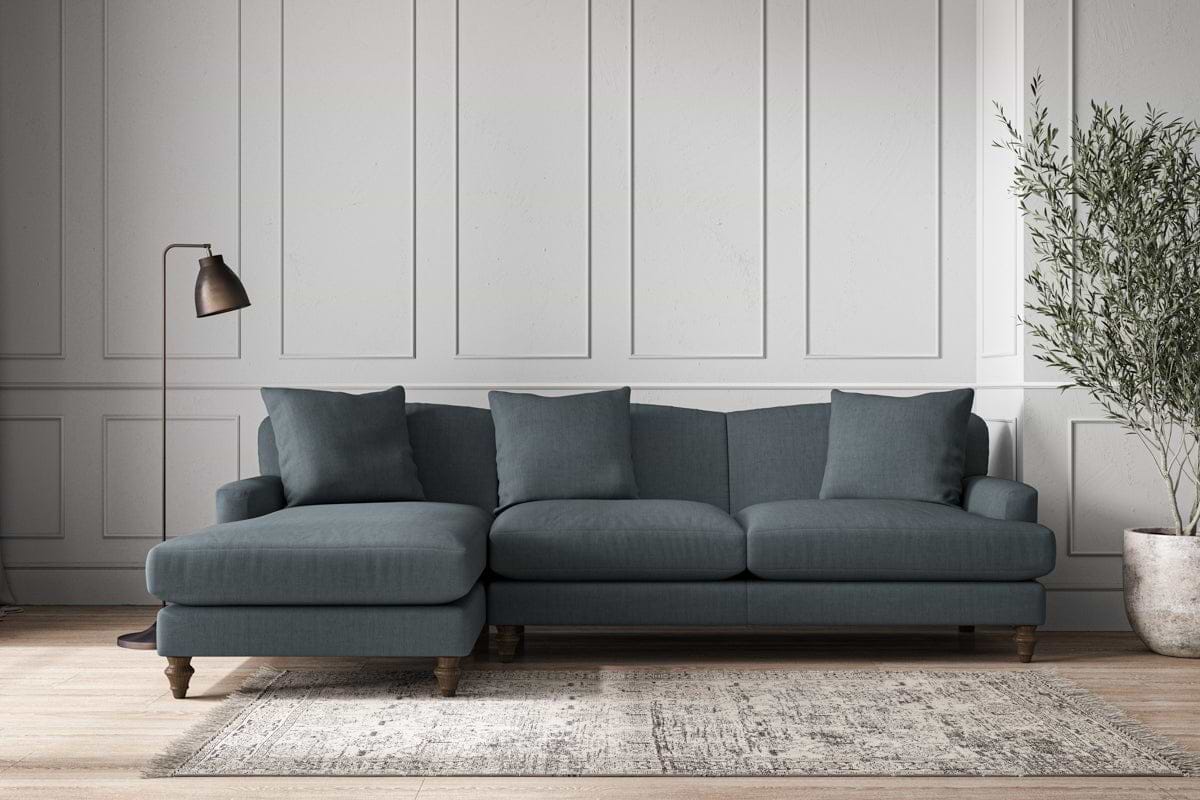 Deni Large Left Hand Chaise Sofa - Brera Linen Dusk-MAKE TO ORDER-Nkuku