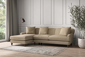 Deni Large Left Hand Chaise Sofa - Brera Linen Pebble